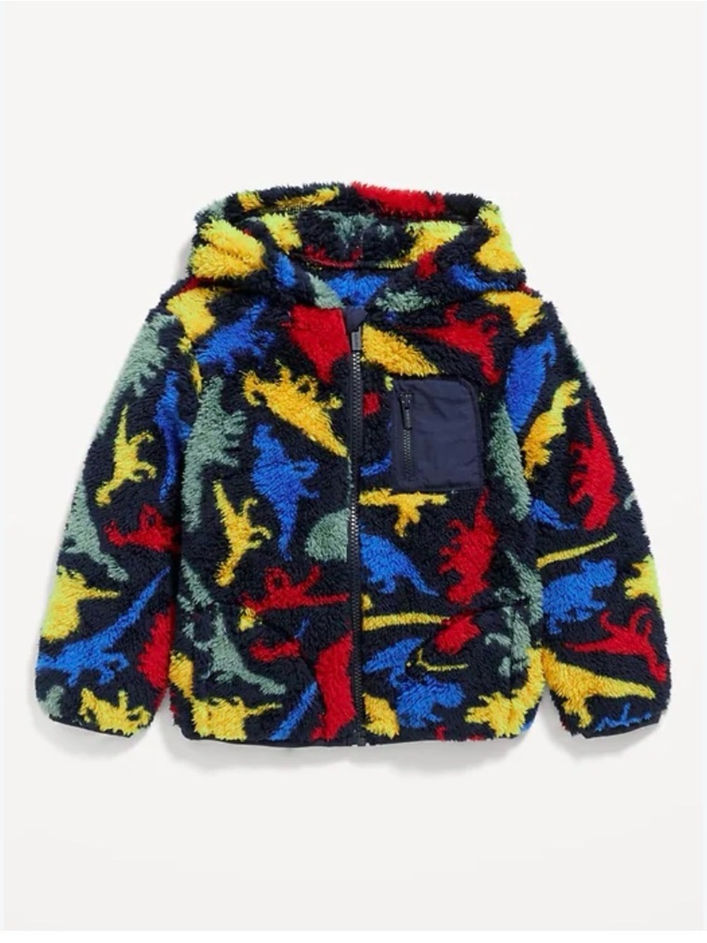 Kids Multi-Color Dino Sherpa Jacket